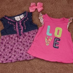 (2) blouses for baby girl 6-9 months
